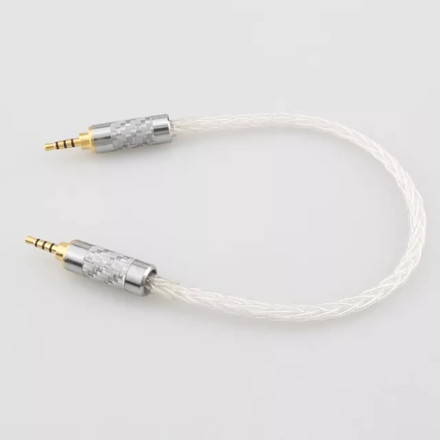 Pure Silver Male to Male Audio Adapter Cable AUX Cable Connector Plug Optional 2