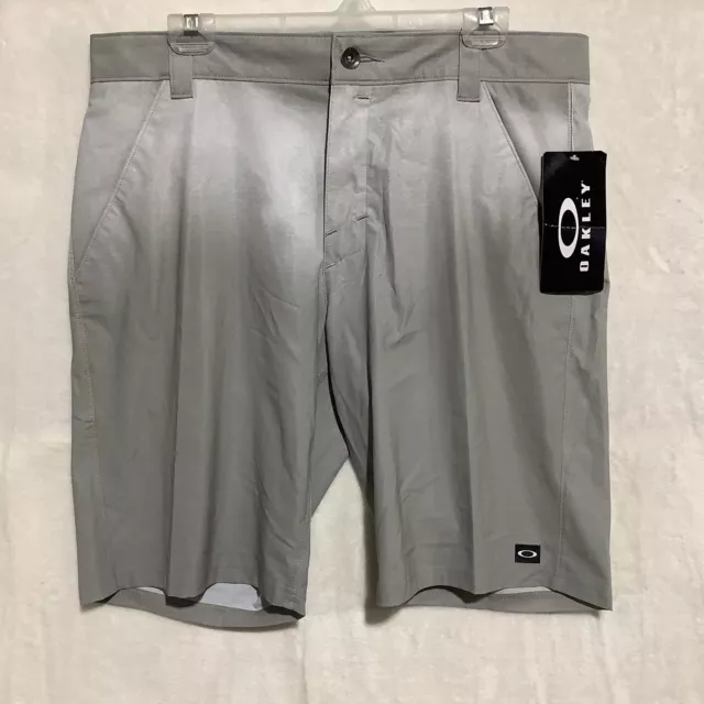 Oakley Stanley Shorts 2.0 Flat Front Stretch Light Gray Ohydrolix MensSz 36 NWT