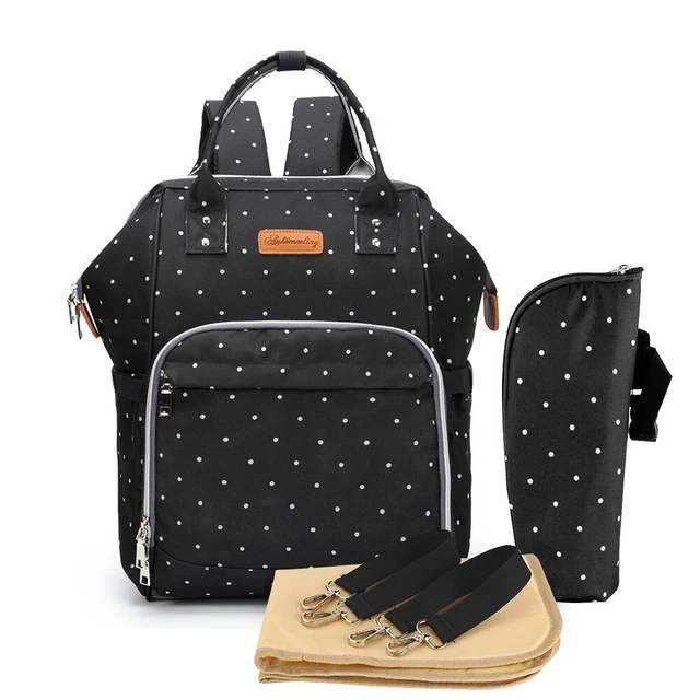 Mummy Diaper Bag Maternity Baby Nappy Backpack Waterproof with Stroller Hook