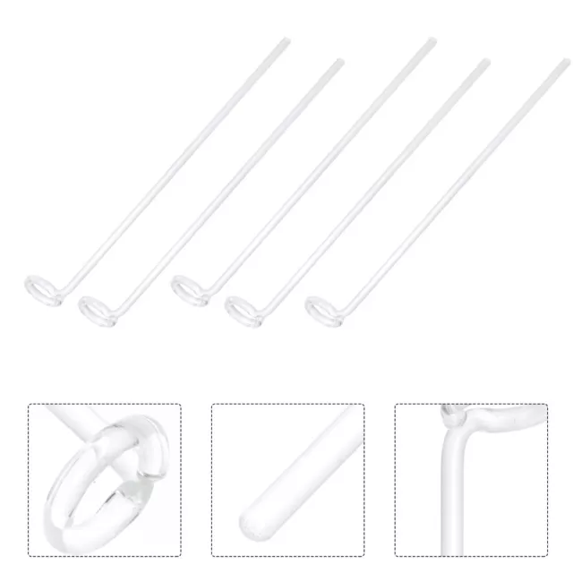 5pcs Transparent Glass Stirring Rods for Lab or Home Use-LH