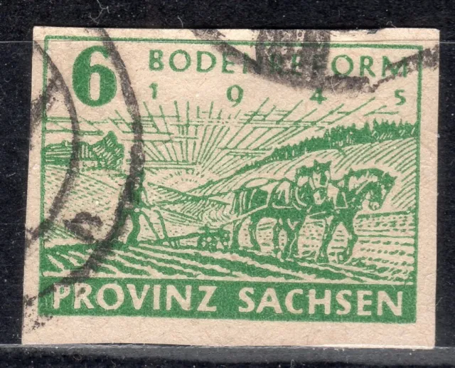 SBZ Provinz Sachsen 85 II gestempelt PF bogenförmiger Strich unter dem Wald