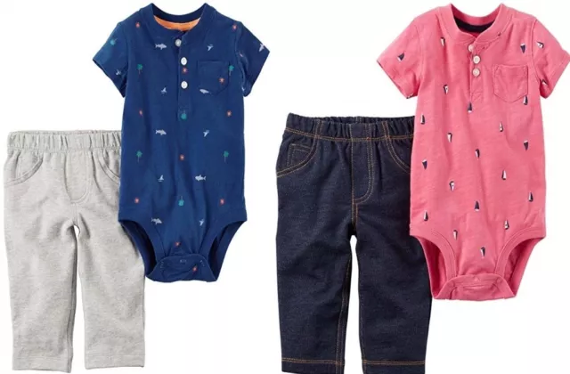 Carter's Baby Boy's 2 Pc Short Sleeve Bodysuit & Pants Set NWT  3M  or  6 Months