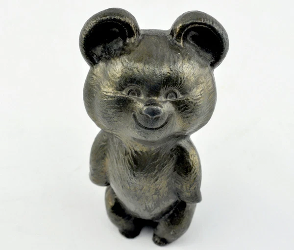 Figurine Ours Olympique Moscou 1980 URSS – Statuette Vintage Jeux Olympiques