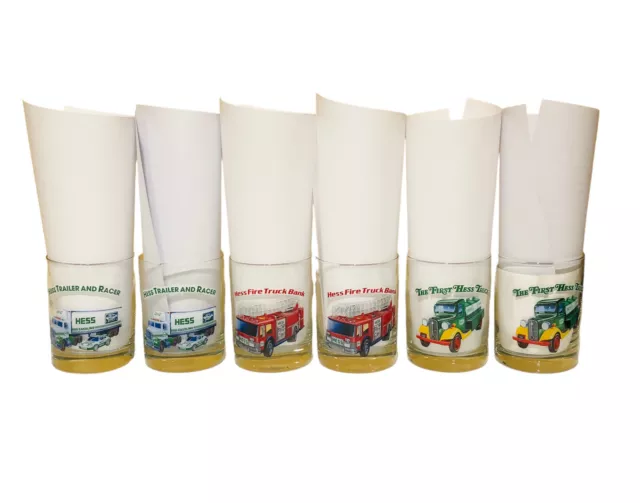 Hess 1996 Classic Truck Series Rocks Glasses Tumblers Lot of 6