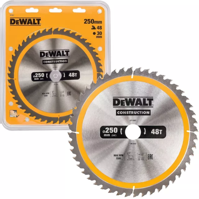 DeWalt Kreissägeblatt für Holz 250 mm x 30 mm (48 Zähne) DT1957-QZ