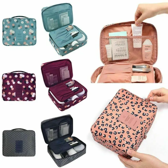 Portable Cosmetic Case Travel Makeup Bag Toiletry Storage Organizer Beauty Bags
