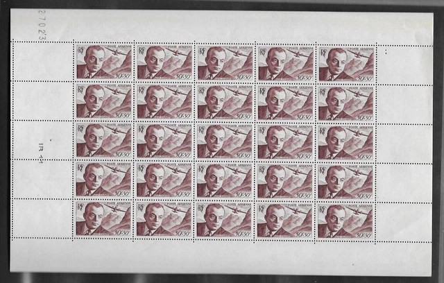 Lot 3 planches de timbres neufs** poste aérienne