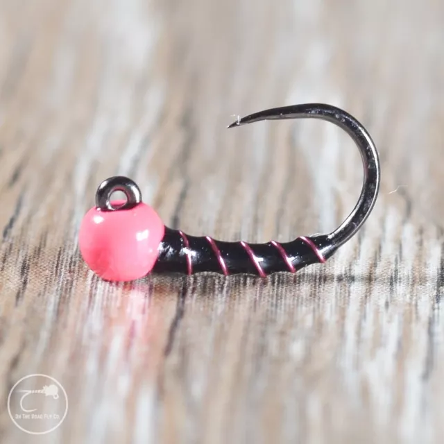 (6) Egg Head Zebra Midge Nymphs - Size 20 - Jig Nymphs - Barbless - Tied In Usa