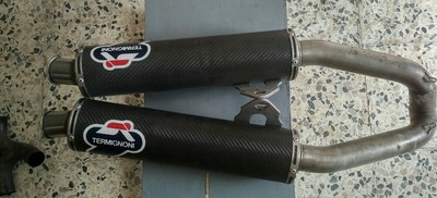 Termignoni TERMINALI TERMIGNONI TONDI CARBONIO COMPLETI COLLETTORI DUCATI 600 750 900 