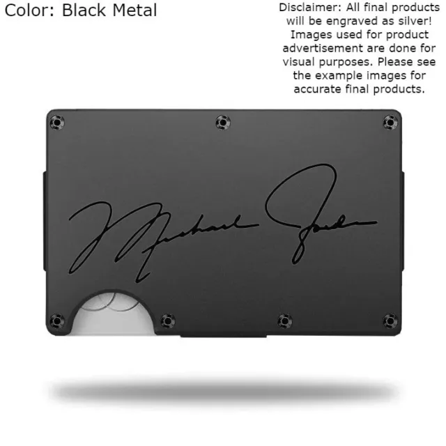 Custom MICHAEL JORDAN Laser Engraved Signature Wallet - Pick A Wallet Color