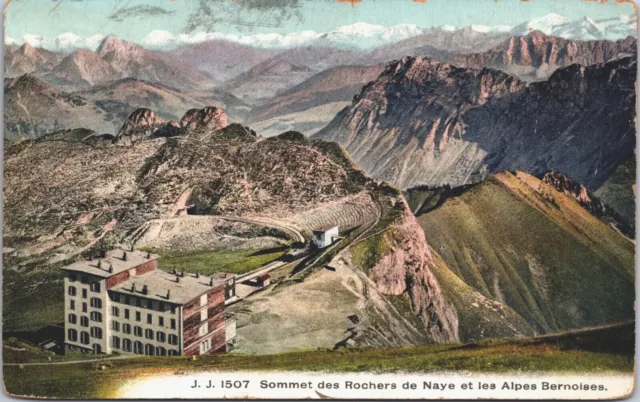 Switzerland Sommet des Rochers de Naye et les Alpes Bernoises Postcard 04.13