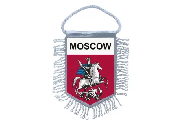 fanion mini drapeau pays voiture decoration souvenir blason moscou russie