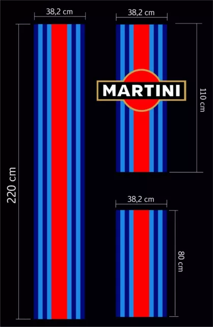 Martini Aufkleber Set - passend für fast alle Limousine und Coupe Modellen