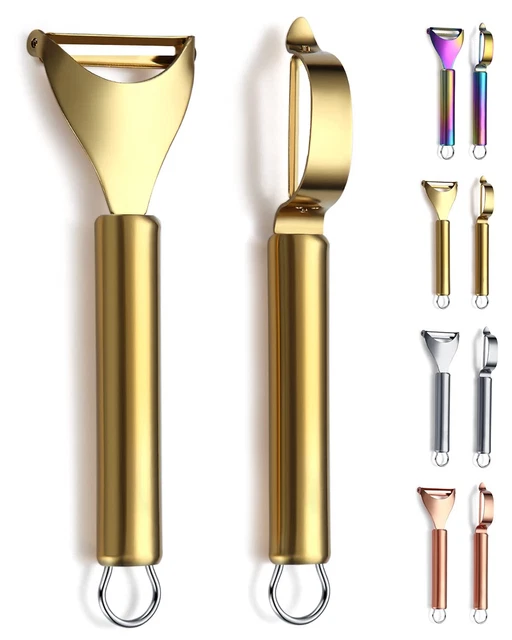 Gold Potato Vegetable And Fruit Peelers For Kitchen, Titanium Gold Pl...