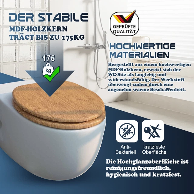 SEDILE WC SEDILE WC coperchio WC coperchio WC coperchio WC abbassamento automatico coperchio EUR