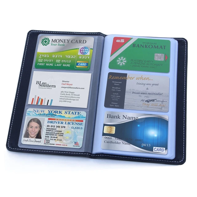 Book Style Business Name Card Holder PU Leather Business ID
