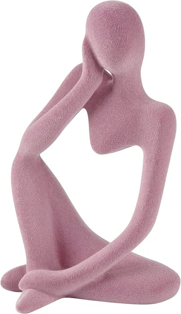 FAIRYBIRD Abstract Thinker Statue Pink Home Decorations for Living Pink-left