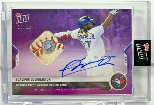 Vladimir Guerrero Jr.2021 Topps Jetzt MLB 4/27 Gu Ball Autogramm Auto Lila # D /