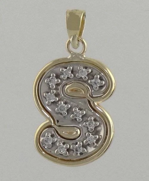 Ciondolo In Oro Giallo 14K Lettera M, Peso 0,3 G, Altezza 1,2 Cm, Senza Collana