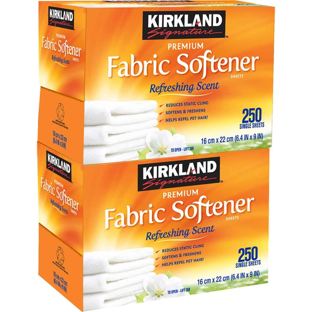 Kirkland Signature Fabric Softener Sheets, 250-count, 2-pack