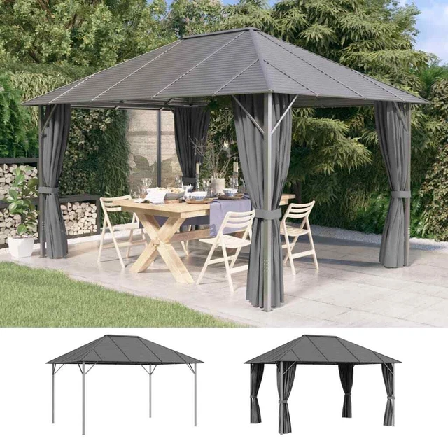 Pavillon mit Dach Anthrazit Partyzelt Festzelt Garten mehrere Auswahl vidaXL