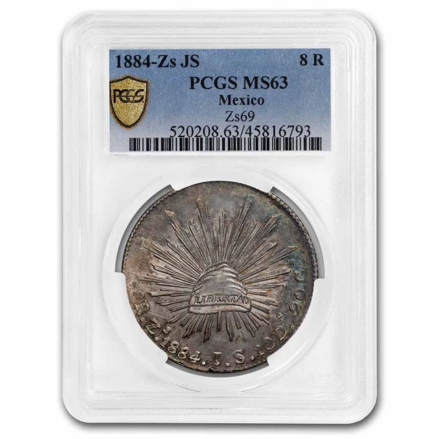 1884-Zs JS Mexico Silver 8 Reales MS-63 PCGS - SKU#272645