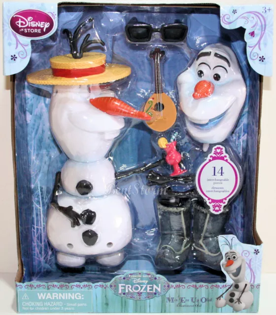 New Disney Store Exclusive Frozen Olaf mix Em up Olaf Snowman Toy  Gift Set