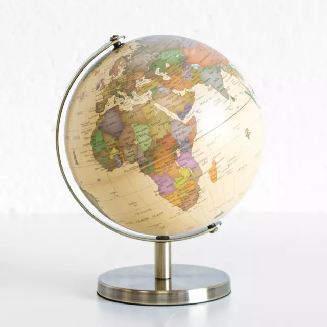 Rely+ 5" World Globe With Sturdy Metal Stand (NOT PLASTIC!) - Desktop Globe For Home Desk Table Office Decor - Book Shelf Decor Globe - 5 Inch