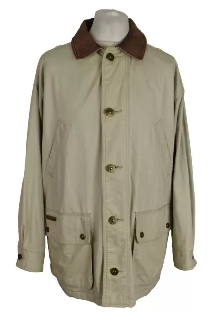 TIMBERLAND Beige Coat size M Mens Button Up Outerwear Outdoors Menswear