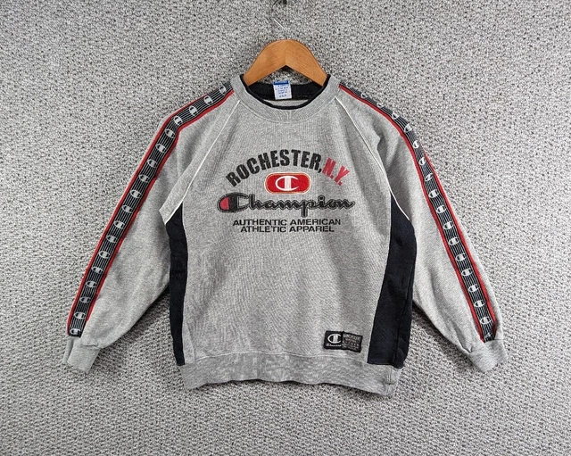 CHAMPION Rochester Felpa Ragazzi Retro Grigia Gilet Maglione 150 Età 11 - 12 Y