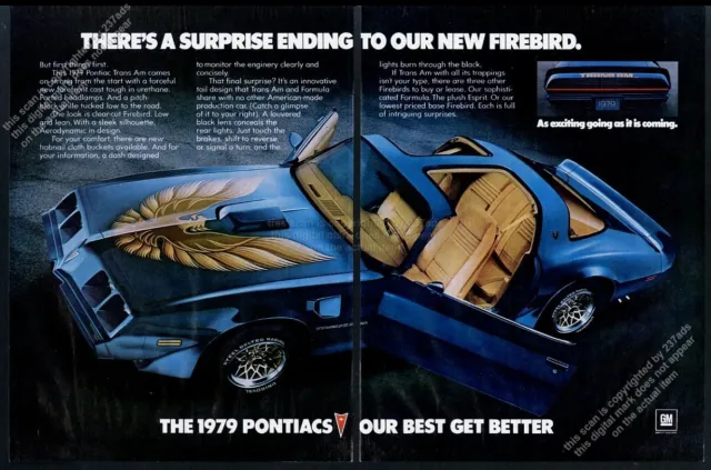 1979 Pontiac Trans Am blue car photo vintage print ad