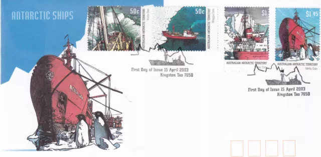 2003 AAT Antarctic Ships FDC - Kingston Tas 7050 Pictorial PMK