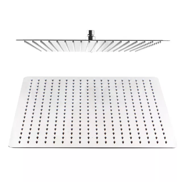 ACA WELS Square 16'' 400mm Stainless Steel Ultrathin Rain Shower Head Chrome