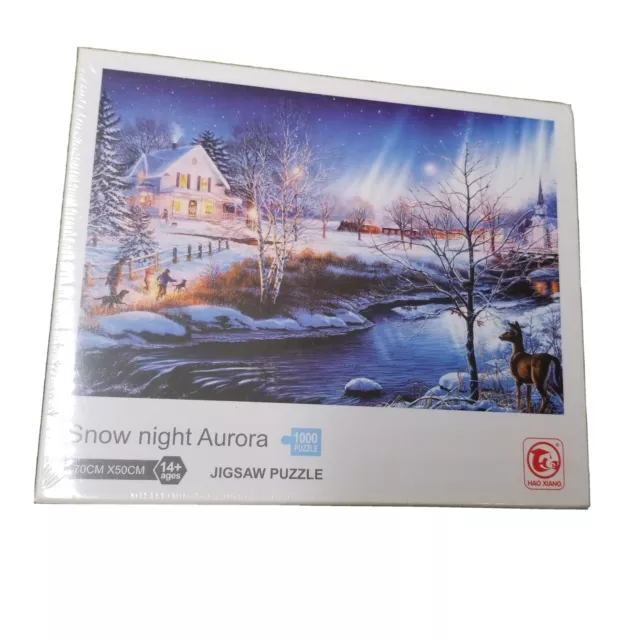 Snow Night Aurora 1000 Piece New Sealed Jigsaw Puzzle Ages 14+