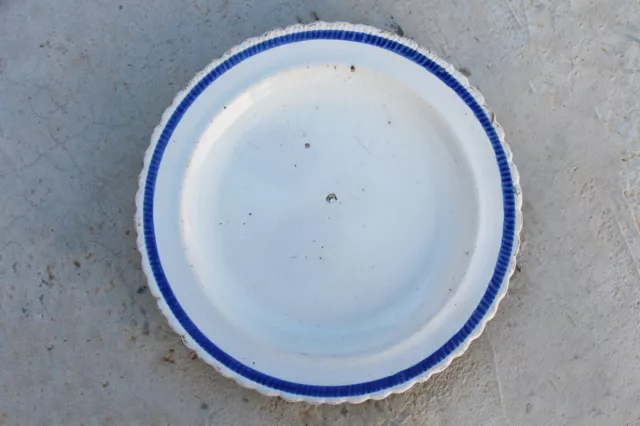 18th Century Antique French Plate, Faience, Glazed Earthenware