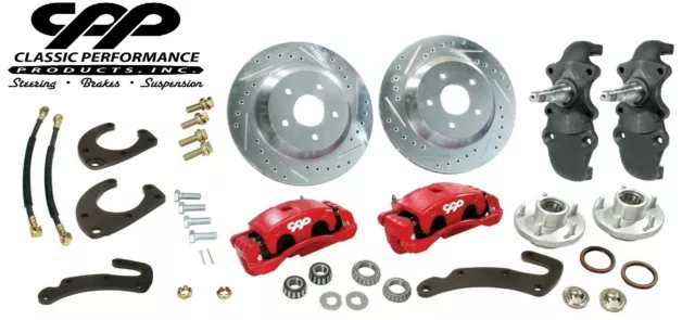 55 57 Chevy Belair Nomad Impala Front Big Brake Conversion Kit 2" Drop Spindles 55 57 Chevy Belair Nomad Impala Front Big Brake Conversion Kit 2" Drop Spindles