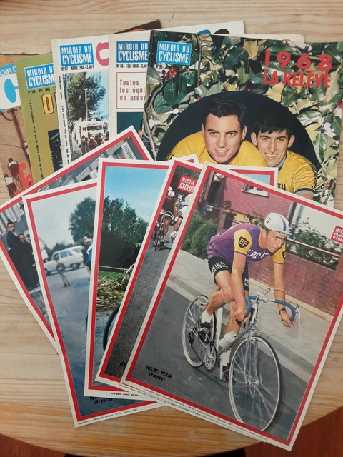 LOT 5 REVUES MIROIR DU CYCLISME MENSUEL 1968 avec la photo couleur