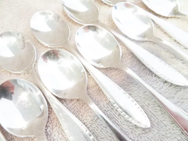 Mid 20th c French silver-plated 11 ice cream spoons Christofle Albatros 13,2cm