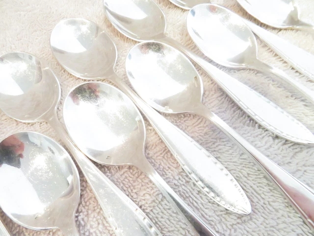 Mid 20th c French silver-plated 11 ice cream spoons Christofle Albatros 13,2cm