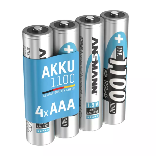 ANSMANN NiMH Akku Micro AAA Typ 1100 (min. 1050 mAh) 4er Blister