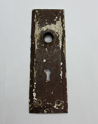 Antique Door Back Plate Backplate Escutcheon Pressed Steel Architectural Salvage 2