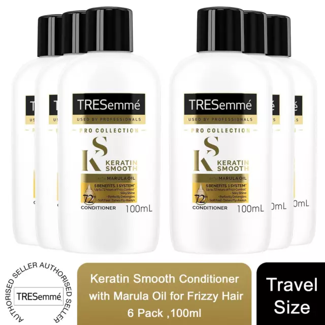 Tresemme Keratin Smooth Conditioner with Marula Oil for Frizzy Hair 100ml, 6 Pk