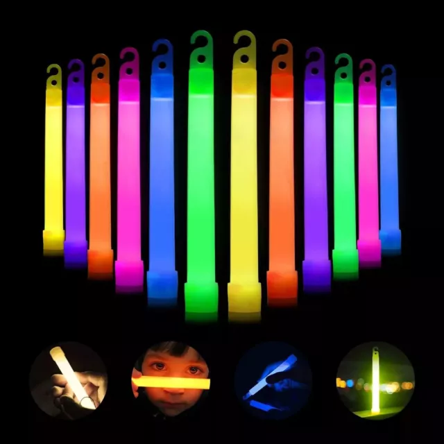 5x Glow Stick Tubes Snap & Shake Neon Colors Ultra Bright Glow in The Dark