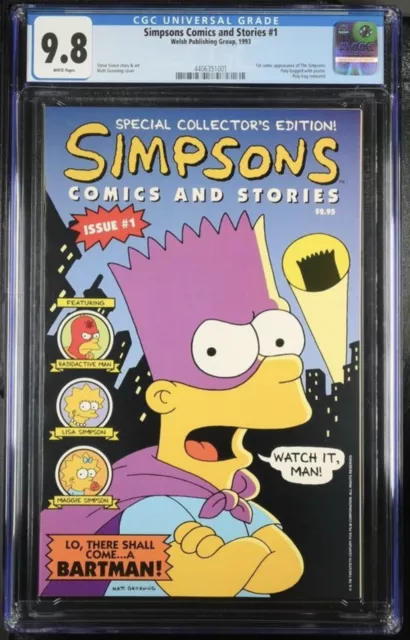 Simpsons Comics & Stories #1 1993 CGC 9.8 1st App Of The Simpsons 🔥