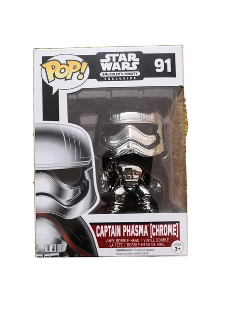 OVP Funko pop Star Wars Captain Phasma (Chrome) 91 Smugglers Bounty Exclusive
