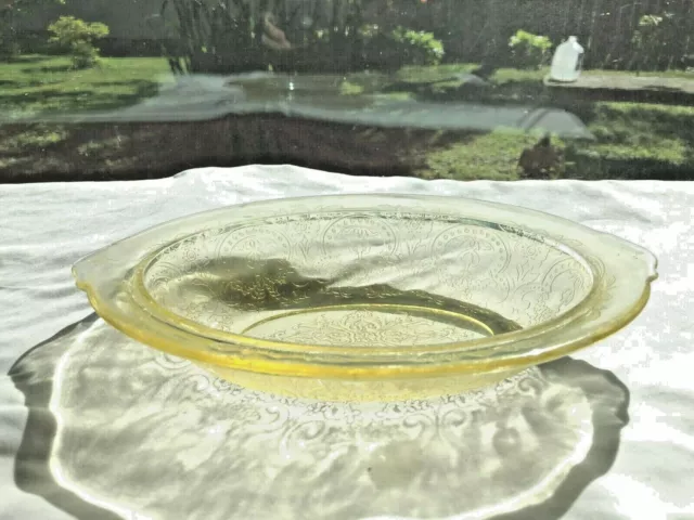 Vintage Topaz Yellow Indiana Horseshoe Depression Glass Oval Serving Bowl