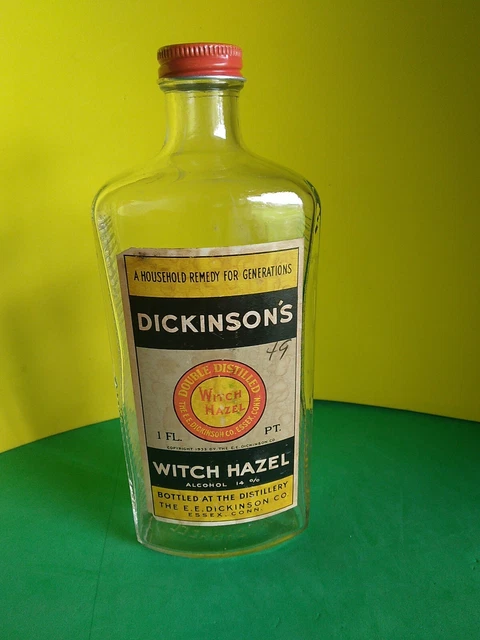 Vintage Dickinson's Witch Hazel 1 FL. PT. Medicine Bottle