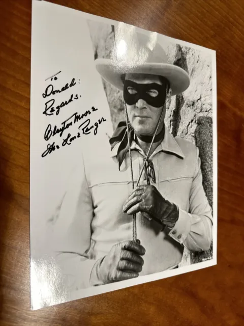 Clayton Moore the Lone Ranger signed vintage photo 💯 Authentic Original