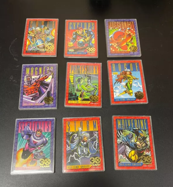 1993 X-Men Series 2, 30 Years Gold Foil Complete Chase Set (9 Card) Marvel NM/MT