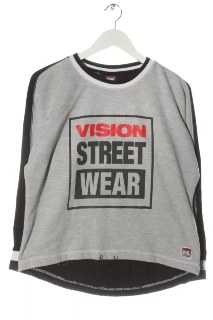 VISION STREET WEAR Sweatshirt Damen Gr. DE 40 hellgrau-schwarz Casual-Look